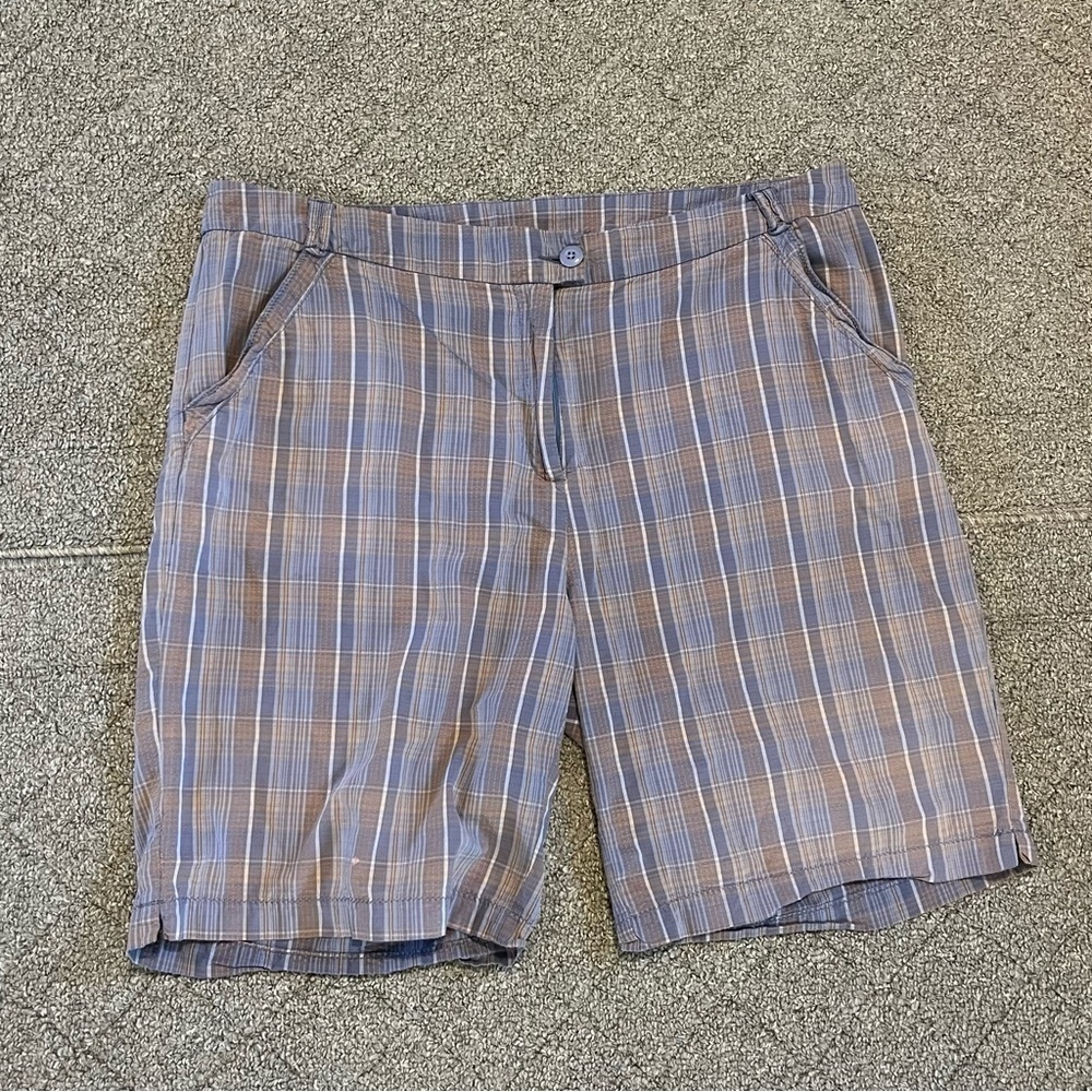 Woolrich Shorts Womens 38W Purple Plaid Bermuda Golf Outdoor